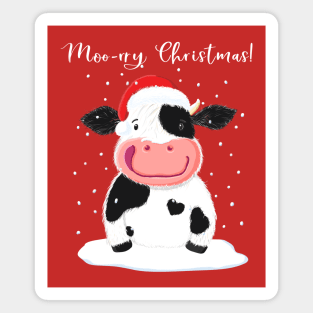 A Happy Holstein Cow Wishes You A Merry Christmas Magnet